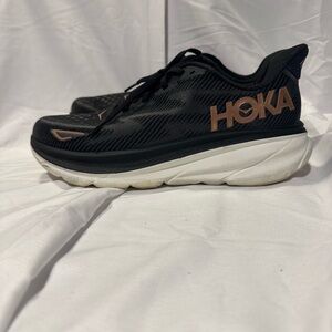 Hoka Black and Tan Athletic Shoes